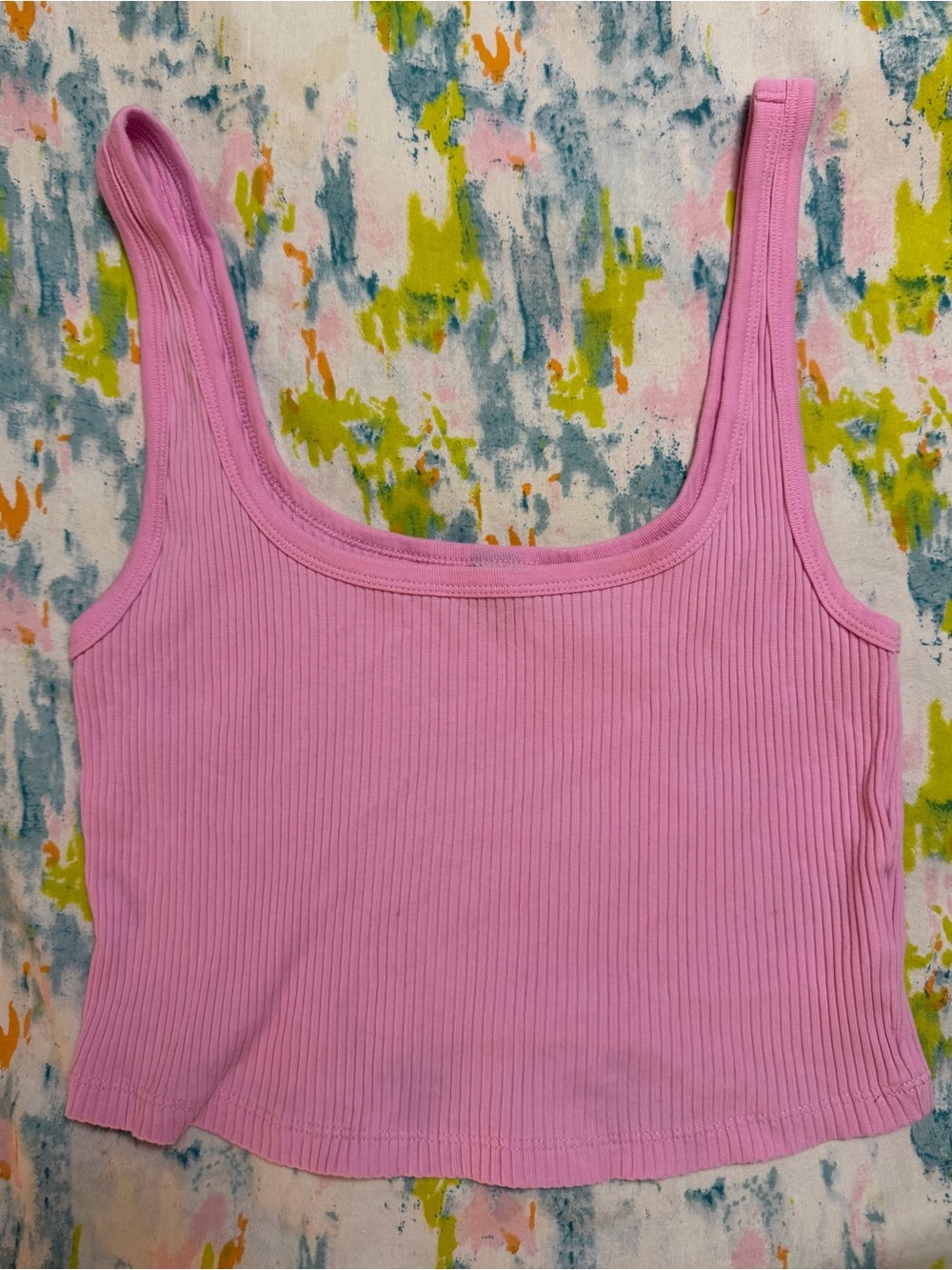 Old Navy Ribbed Pink Tank Crop Top - Women size medium